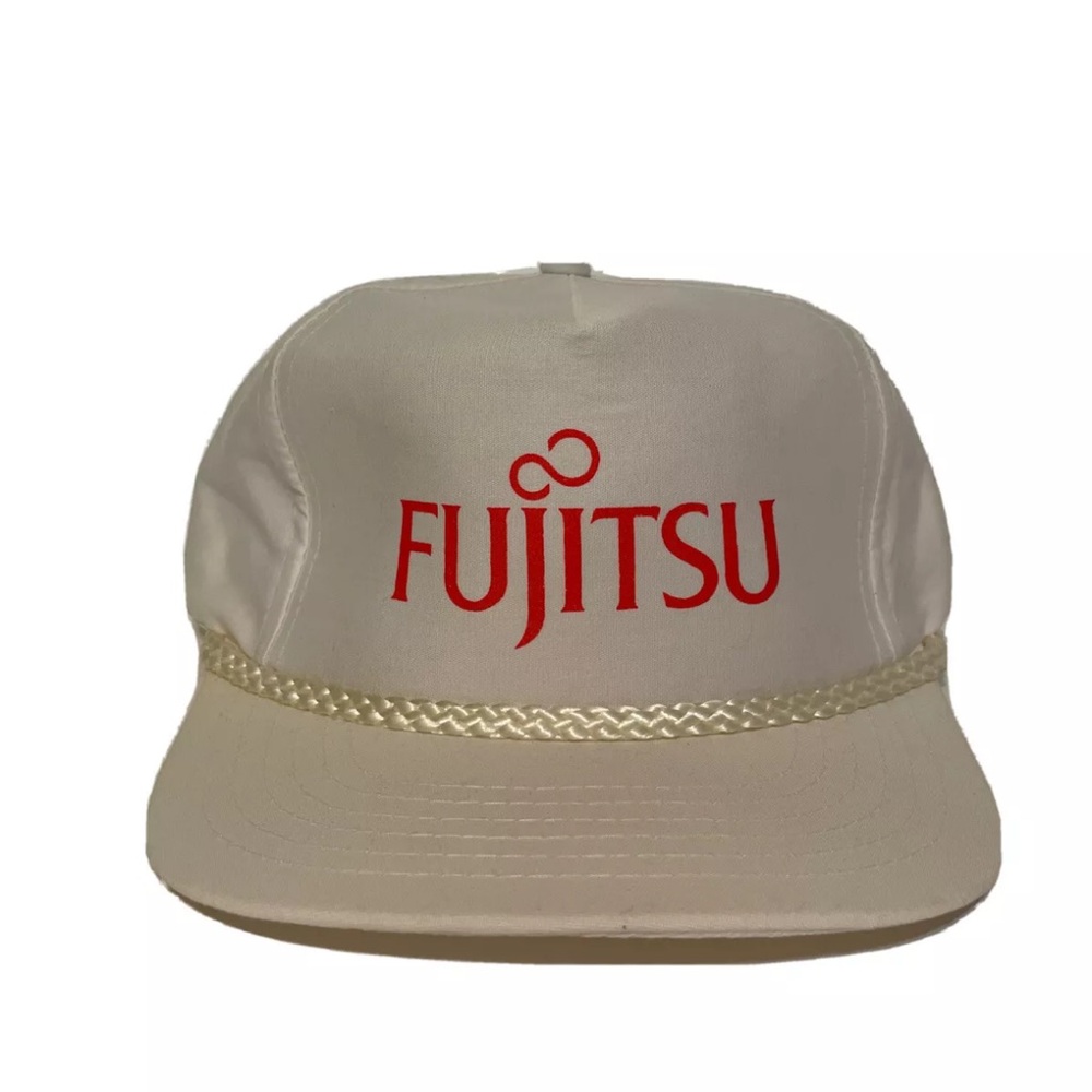 New Vintage 80’s Fujitsu White Snapback Trucker Hat